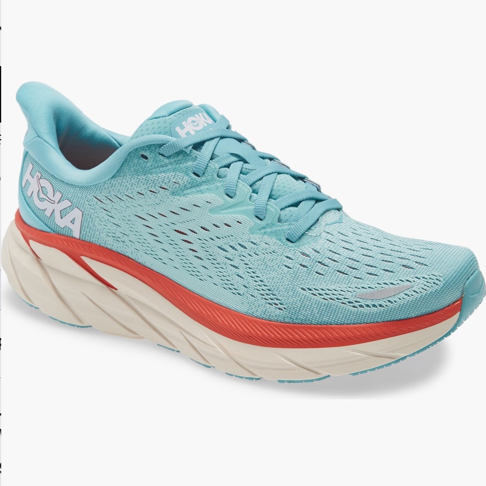 Hoka Women's Teal and Coral Athletic Shoes